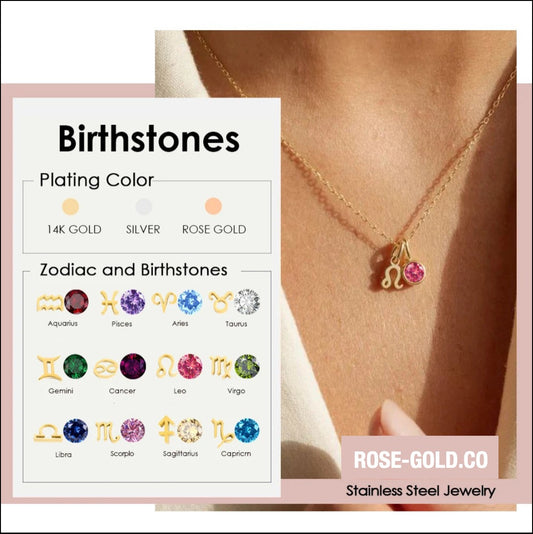 Zodiac Birthstone Double Necklace